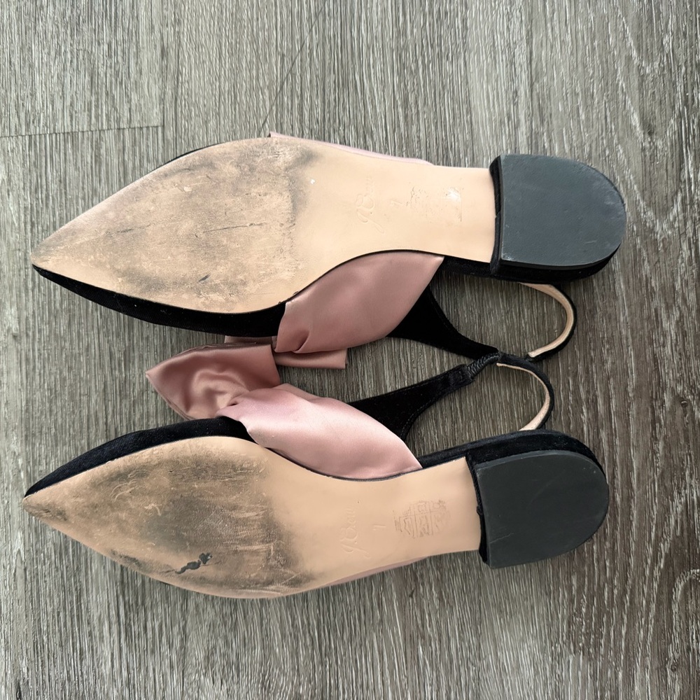 J. Crew Black and Pink Bow Heels - Picture 3 of 5